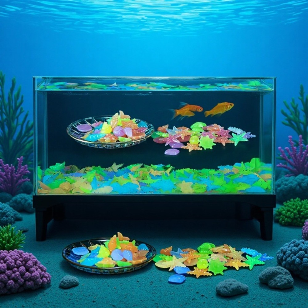 Aquarium Plant Nursery - Parlayan Işıltılı Okyanus Taşları Floresan Deniz