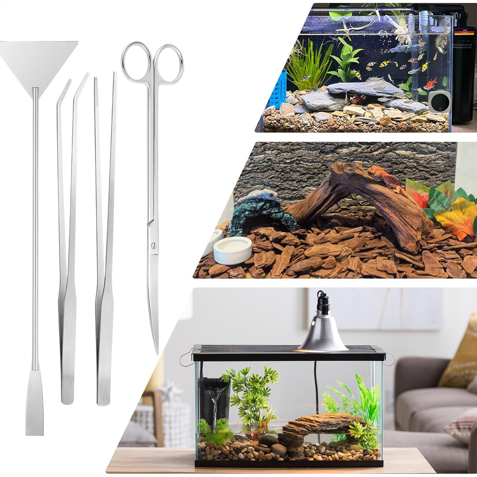 Planted Aquarium Maintenance - 4 adet Akvaryum Araç Kiti Paslanmaz